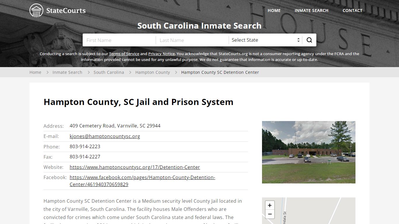 Hampton County, SC Jail and Prison System - statecourts.org